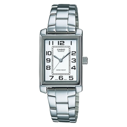 Casio Damen Armbanduhr LTP-1234PD-7BEG Quarz Edelstahl Silber Weiß