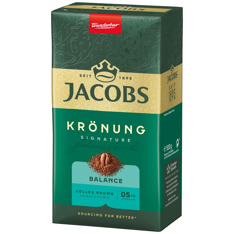 JACOBS Filterkaffee Krönung Balance Pulver-Kaffee Röstkaffee gemahlen 6 x 500g