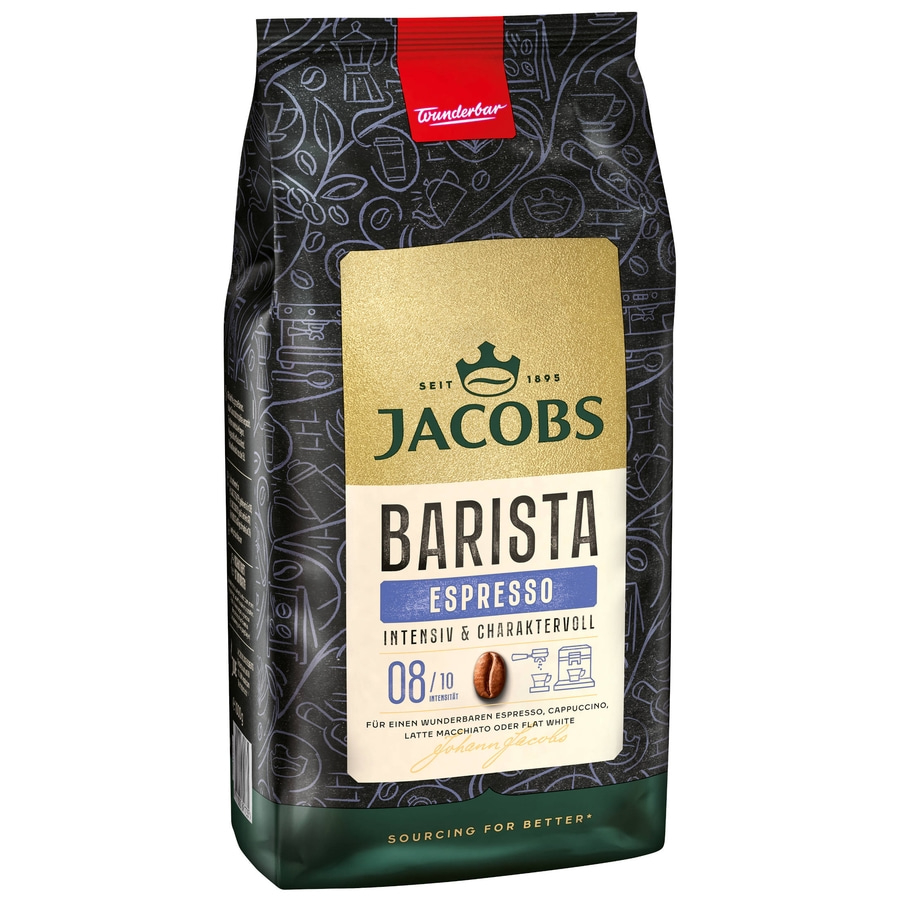JACOBS Kaffeebohnen Barista Editions Espresso Espressobohnen 4x 1 kg Ganze Bohne