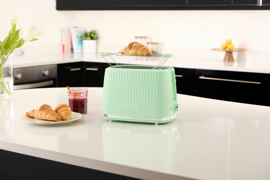 RUSSELL HOBBS Toaster Eden 27374-56 Auftauen Aufwärmen Brötchenaufsatz Pistazie