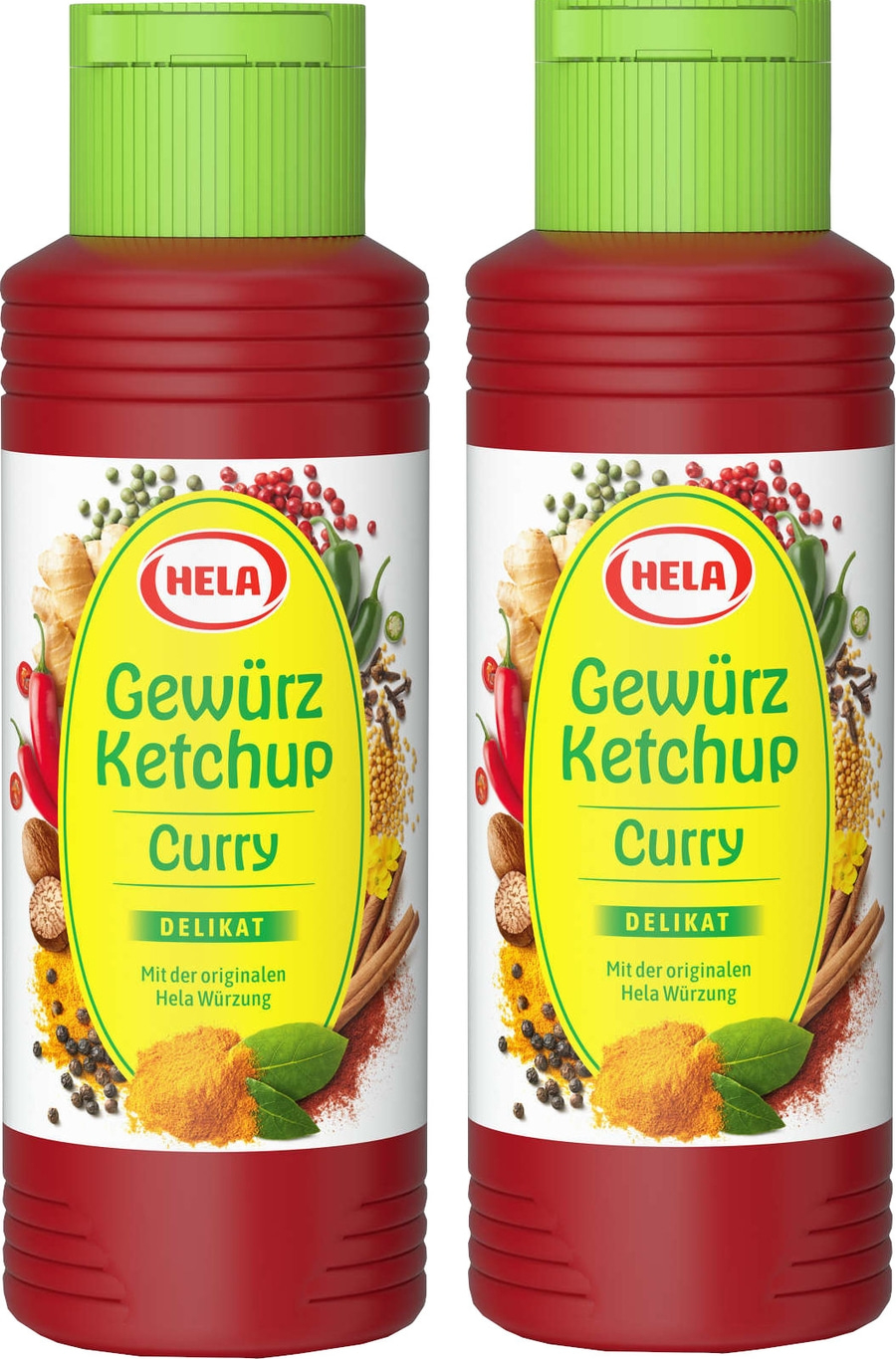 2 x Hela Ketchup Curry delikat Gewürzketchup 300 ml Flasche Ketchupflasche