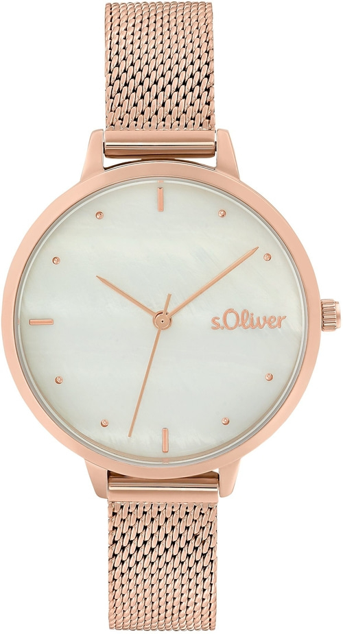 s.Oliver 2033511 Armbanduhr Damen Quarzuhr 34 mm Edelstahl roségoldfarben B-WARE