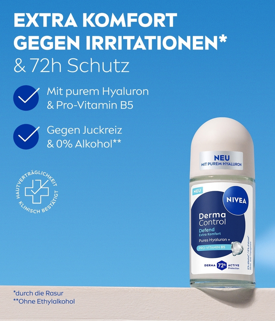 NIVEA Deodorant Derma Control Defend Roll-On 6 x 50ml