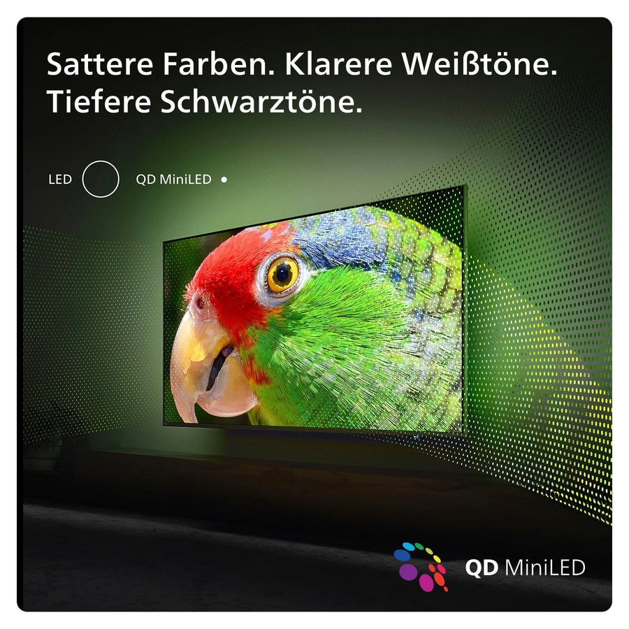 PHILIPS Ambilight Fernseher 55 Zoll 4K UHD MiniLED Smart TV 144 Hz 55PML9009/12