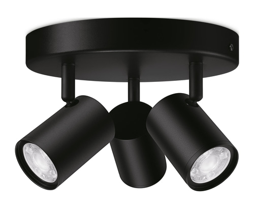 WIZ intelligenter LED 3er Deckenstrahler Deckenspot Metall Deckenlampe schwarz