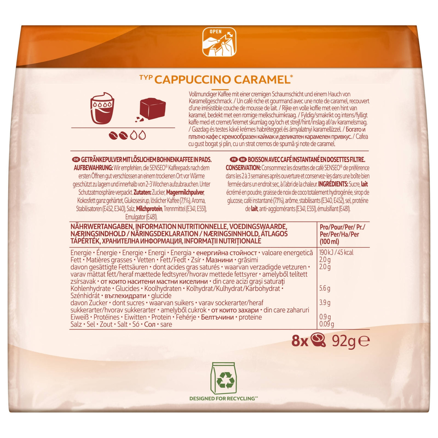 SENSEO Pads Creamy Collection Milk Range Vielfaltspaket 5 Sorten 80 Getränke
