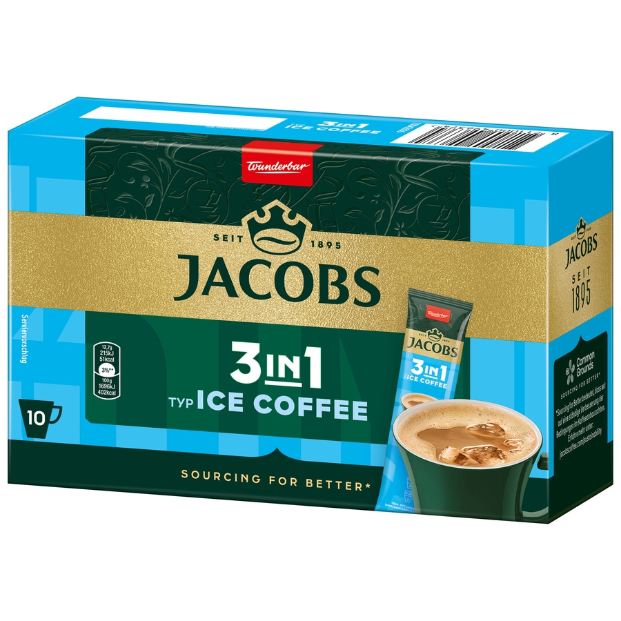 JACOBS Löskaffee 3in1 Typ Ice Coffee Eiskaffee 12x 10 Kaffeesticks Getränkestick