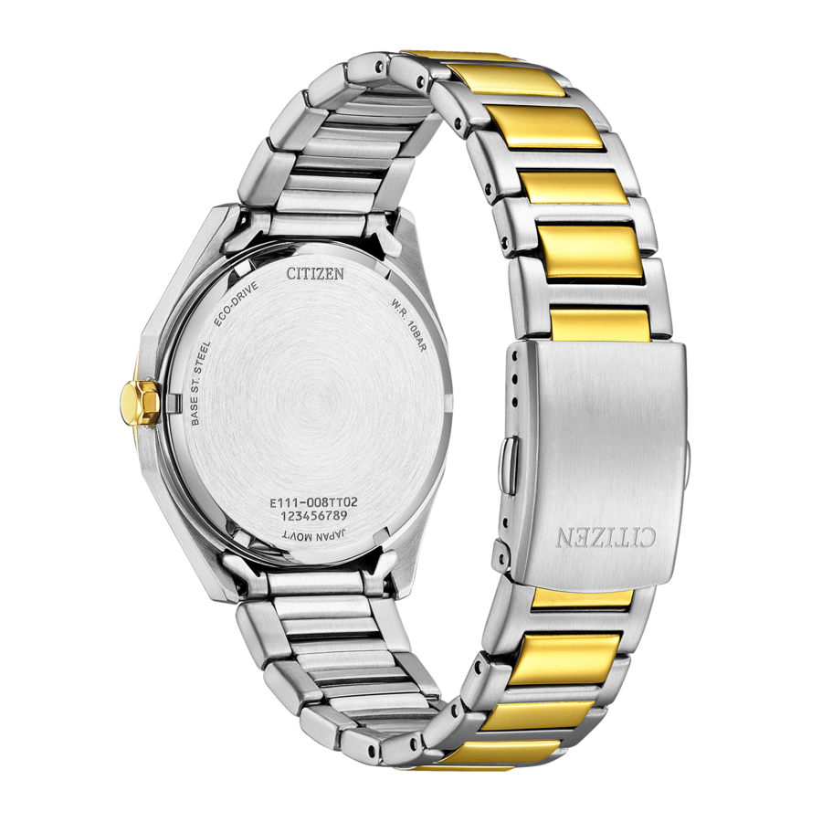 Citizen Uhr, silber und gold, Eco-Drive, japanisches Uhrwerk, 10 Bar wasserdicht