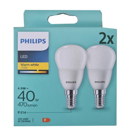 12x PHILIPS 2er Pack LED Leuchtmittel E14 40W Globus Lampen Leuchten 470lm NEU