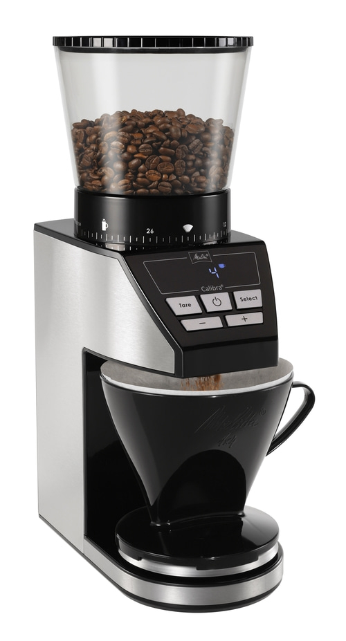 MELITTA Kaffeemühle Calibra Schwarz-Edelstahl 160 W Kegelstahlmahlwerk