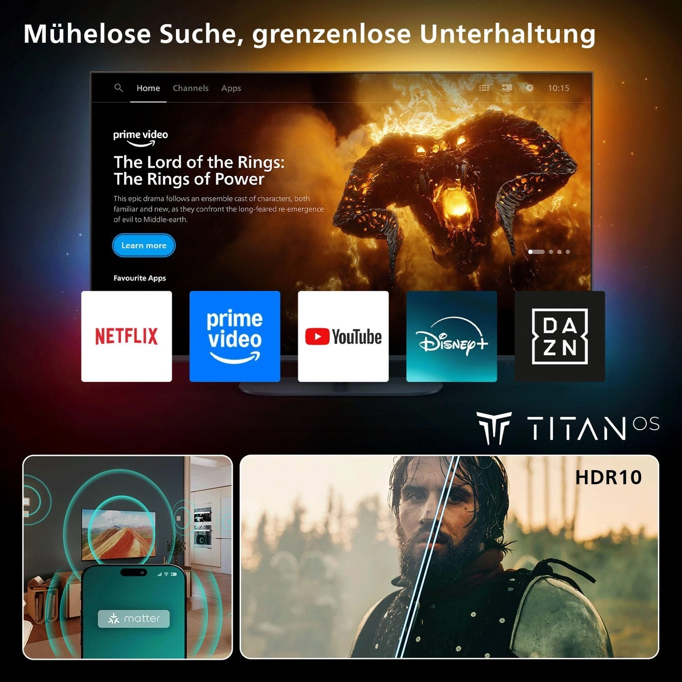 PHILIPS Fernseher 24 Zoll 60 cm 2K LED Smart TV 24PHS6050/12 Pixel Plus HD