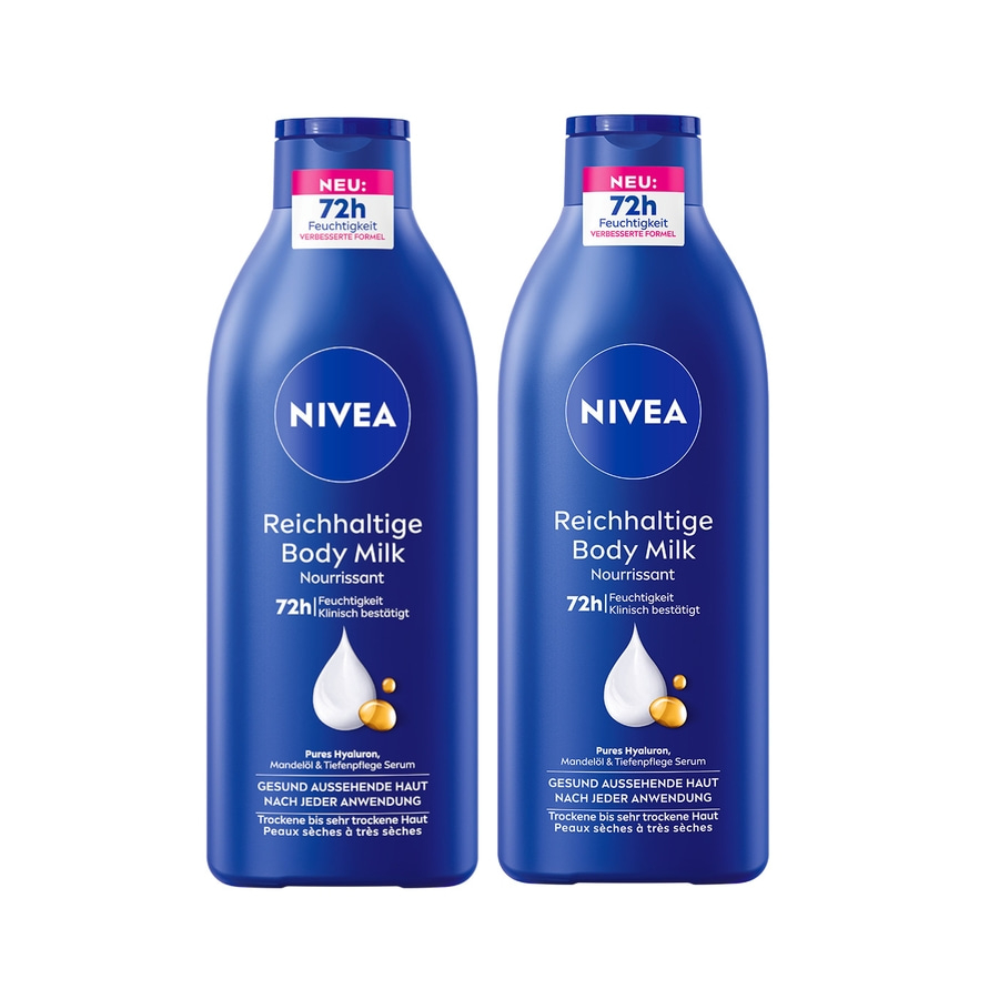 NIVEA Body Reichhaltige Milk 2 x 400ml 72h intensive Feuchtigkeit