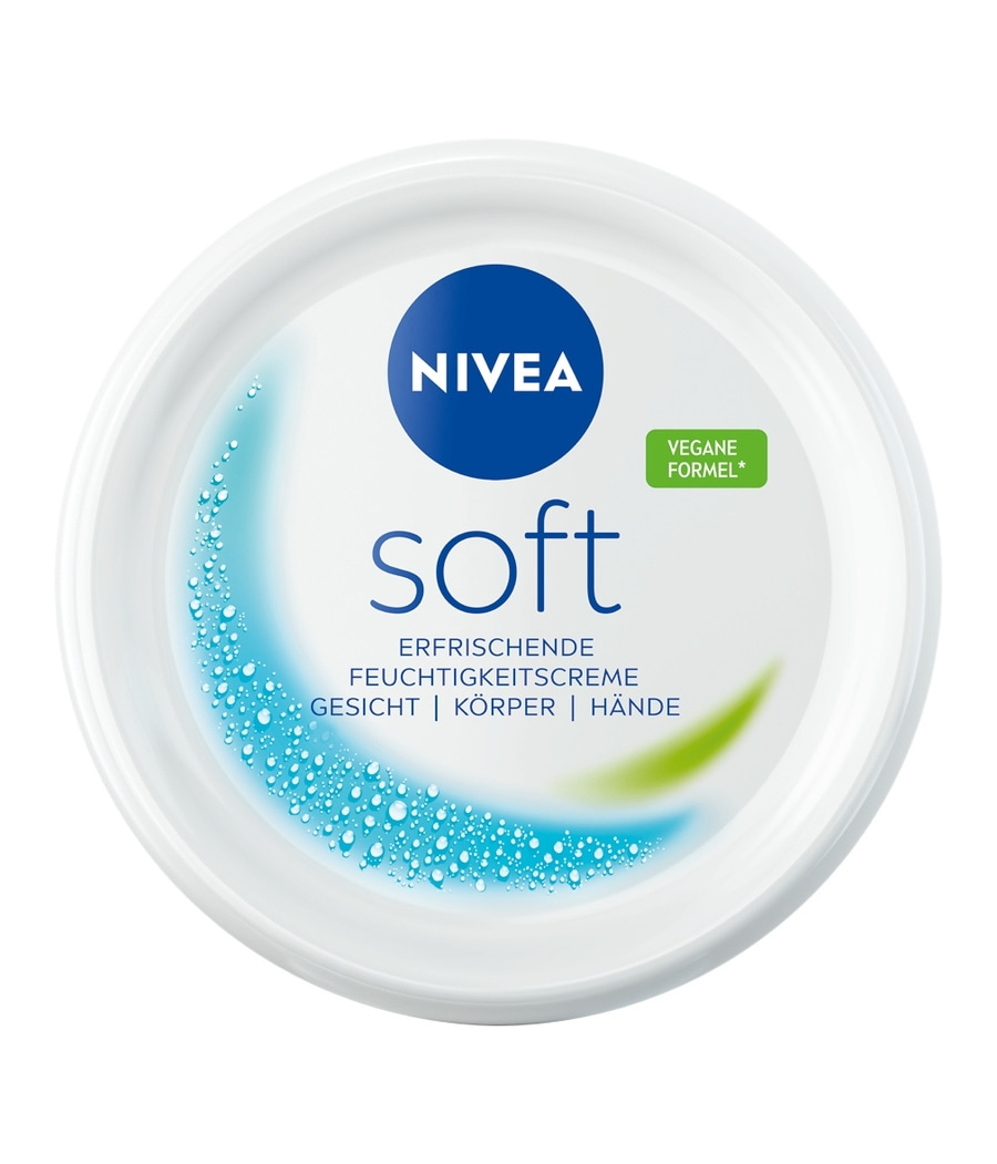 Nivea Soft Creme, Gesicht, Körper und Hände, vegane Formel
