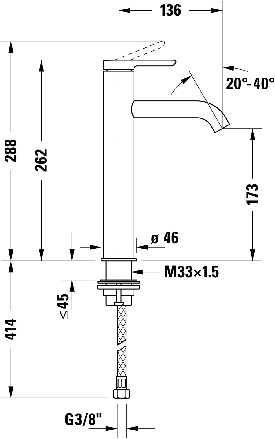 DURAVIT C.1 Waschtischmischer L Einhandmischer Mischbatterie Wasserhahn