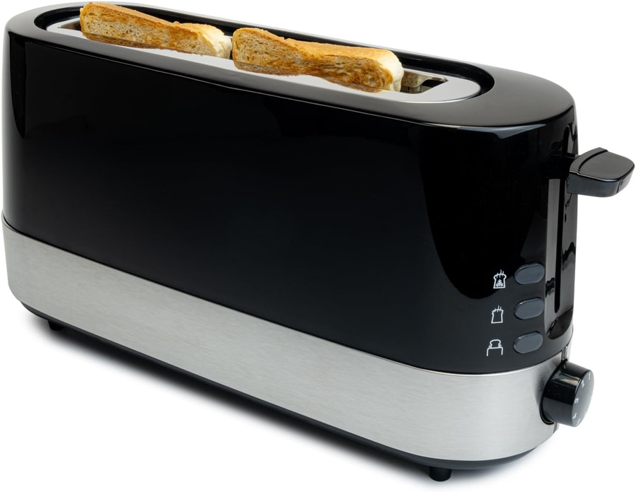 KORONA Toaster 21305 850 Watt Stufenlos Auftau-und-Aufwärm-Stufe schwarz NEU