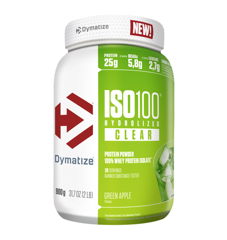 DYMATIZE Whey Protein Pulver ISO 100 Hydrolyzed Clear Green Apple 900g MHD 03/26