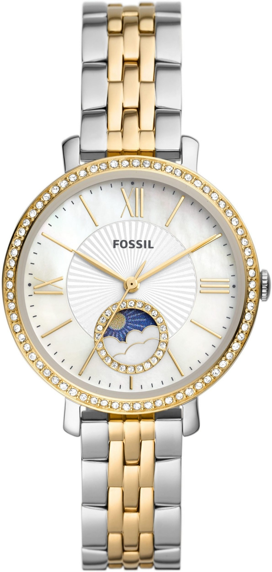 FOSSIL Damenarmbanduhr JACQUELINE ES5166 Quarz Mondphase Perlmutt 36mm B-WARE