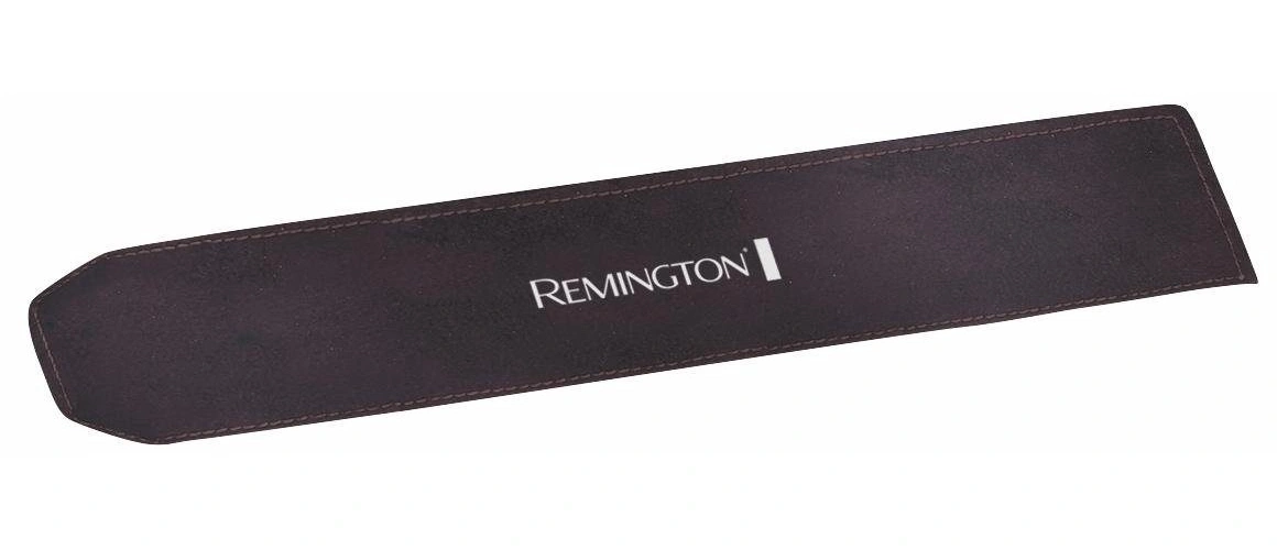 Dunkelbraune Hülle mit Remington-Logo, für ein Glätteisen oder ähnliches Gerät.