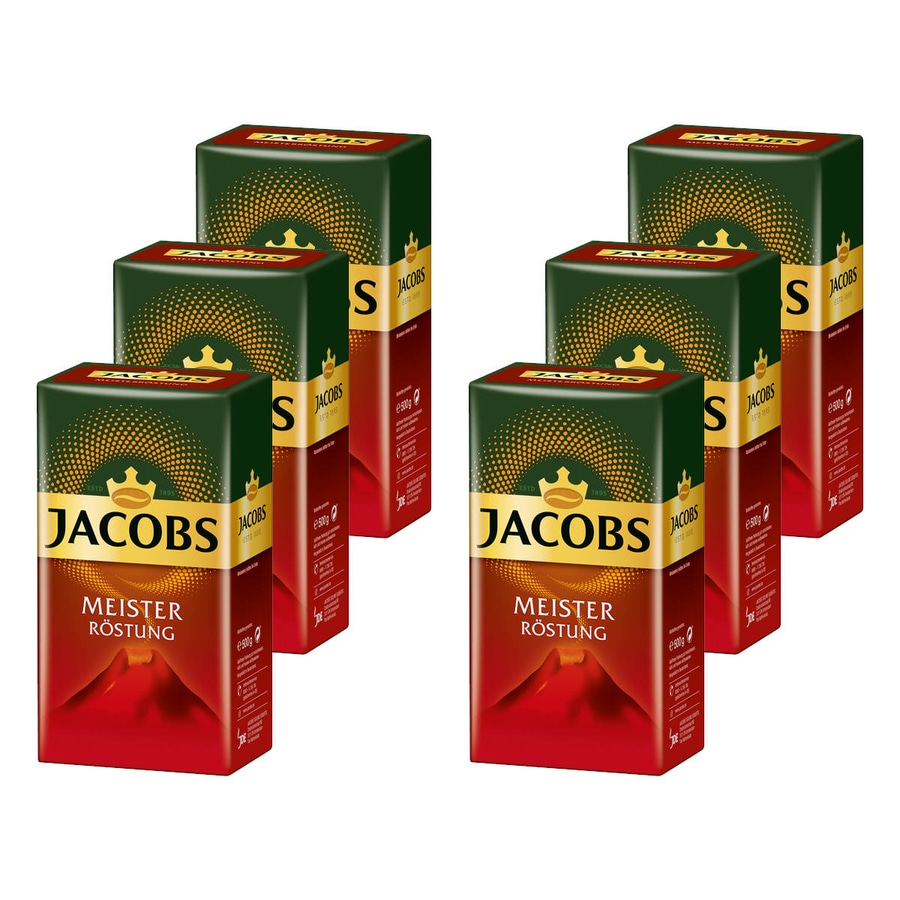 JACOBS Filterkaffee Meisterröstung 6 x 500 g Kaffee gemahlen + 1 Becher + 1 Dose