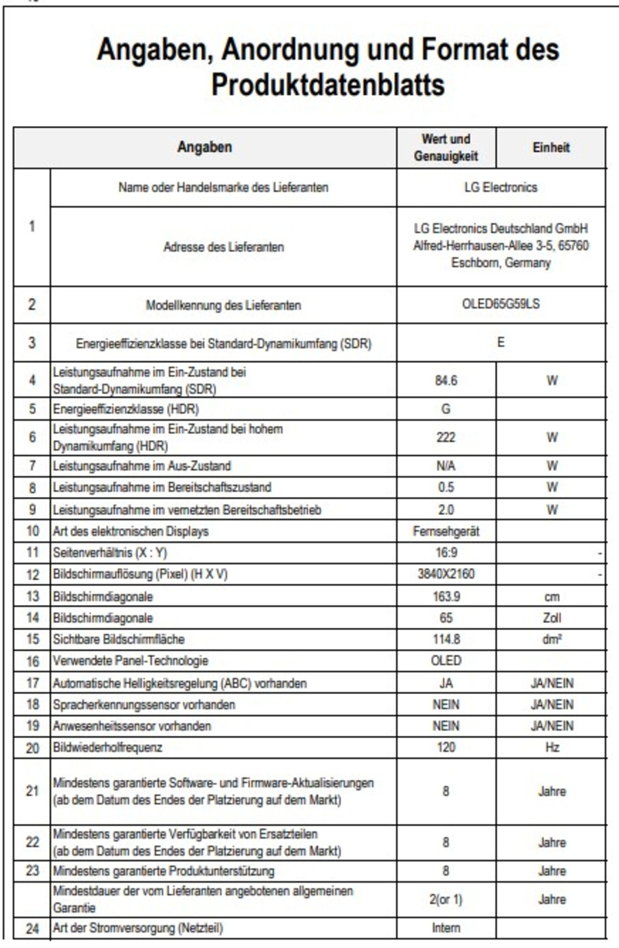 LG OLED65G59LS OLED-Fernseher 164 cm/65 Zoll 4K Ultra HD Smart-TV 120 Hz B-WARE