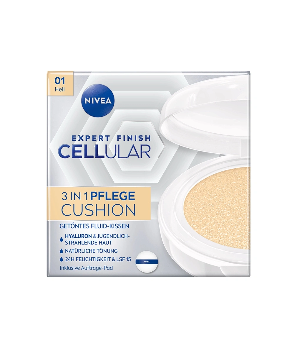 Nivea Cellular Cushion, 3 in 1 Pflege, getönte Fluid-Kissen, Hautpflege, Make-up