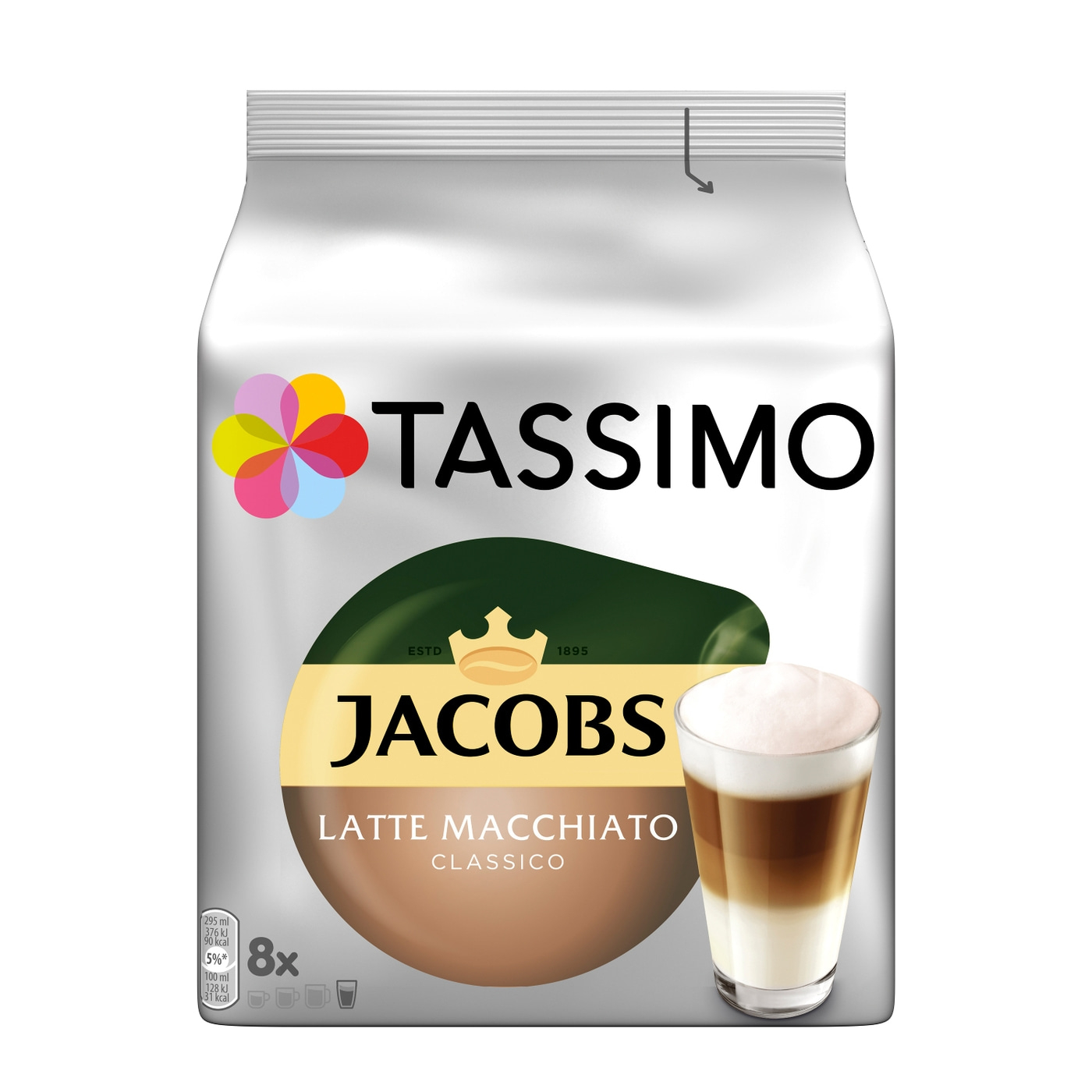 TASSIMO Kapseln Milk Range Vielfaltspaket T-Discs 40 Getränke 5 Sorten Kaffee