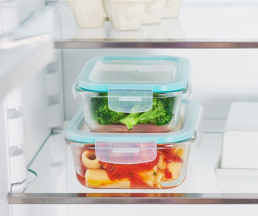 Betty Bossi Aufbewahrungsdose mit Deckel, Glas rechteckig - 4er-Set, Gratinform