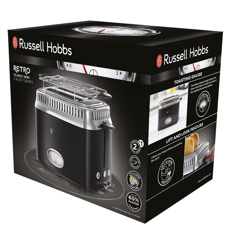 RUSSELL HOBBS Toaster Retro Classic Noir 21681-56 2 Scheiben 6 Stufen 1300 W