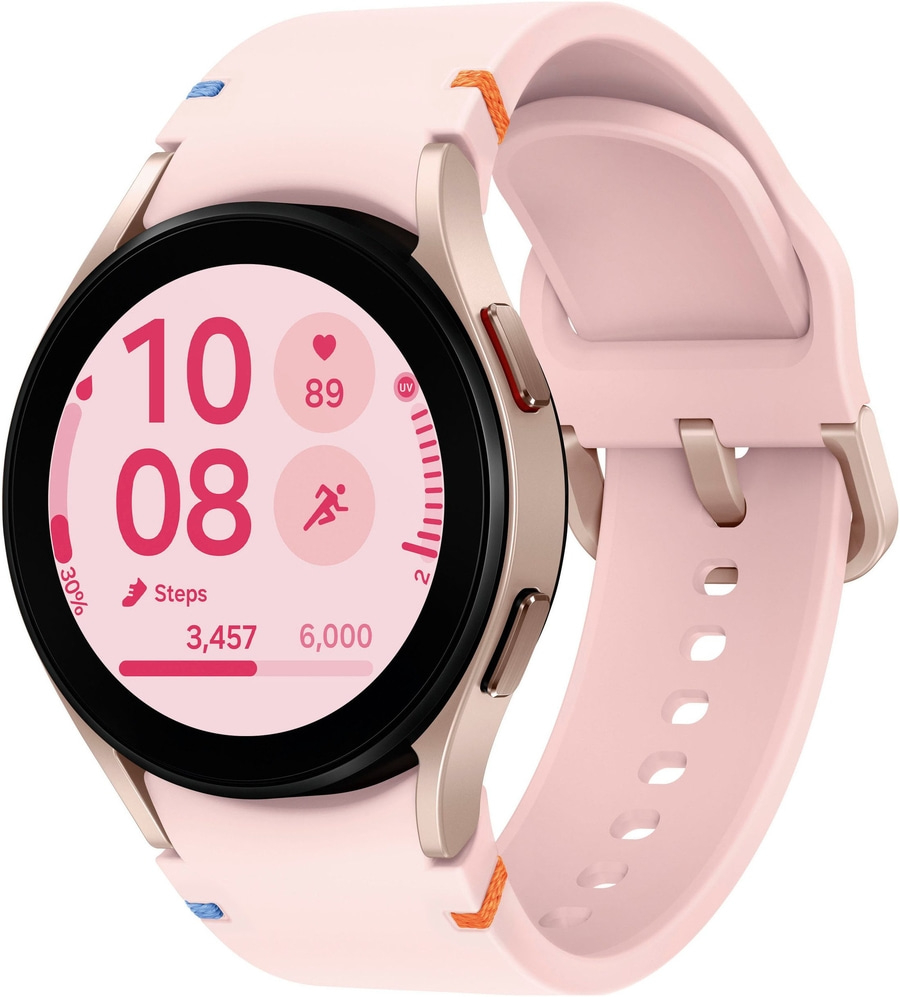 Rosa Smartwatch mit digitaler Anzeige und Armband, Nahaufnahme