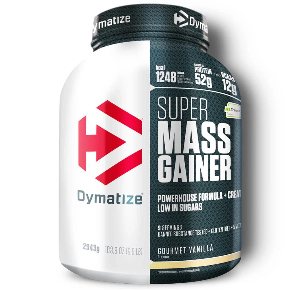 Dymatize Super Mass Gainer, Gourmet Vanilla, 1248 kcal, 52g Protein, 12g BCAAs