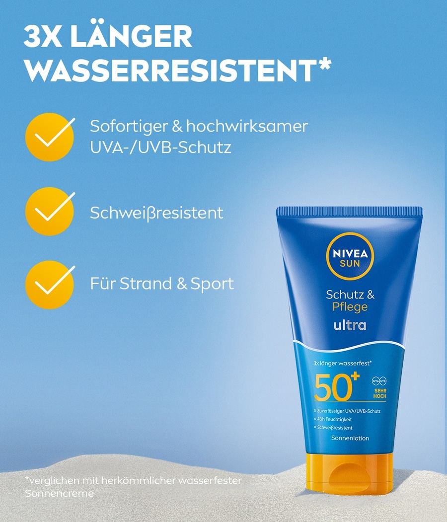 NIVEA SUN Schutz & Pflege Ultra Sonnenlotion LSF 50+ 150 ml