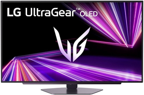 LG UltraGear OLED Gaming Monitor mit lila Lichteffekten