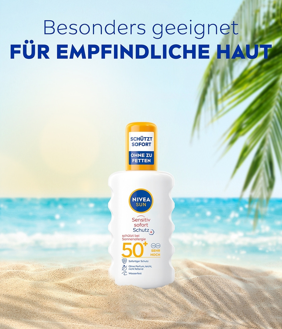 NIVEA SUN Anti Sonnenallergie Spray Sensitiv sofort Schutz LSF50+ 200ml