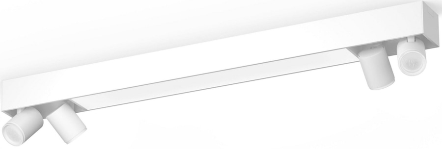 Weißes Lichtsystem mit zylindrischen Strahlern, Deckenmontage, modernes Design, minimalistisch