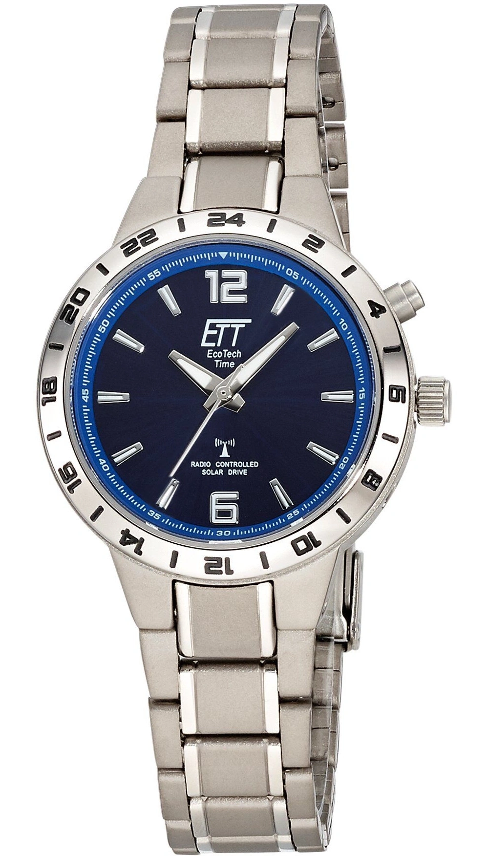 ETT Funkuhr Titan Basic ELT-11447-31M Damenuhr Solar Drive 34 cm
