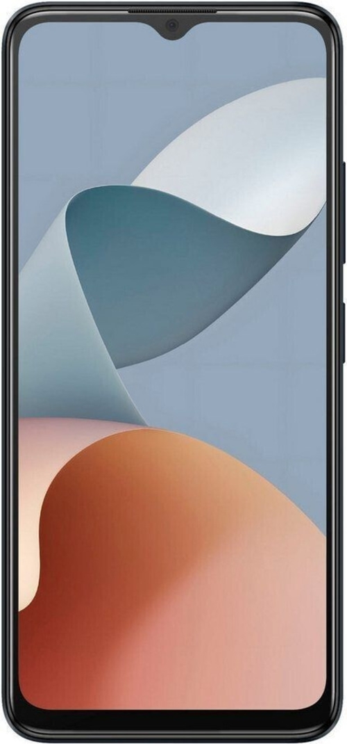 Smartphone mit Display, das ein abstraktes Design zeigt, mit einer Frontkamera.