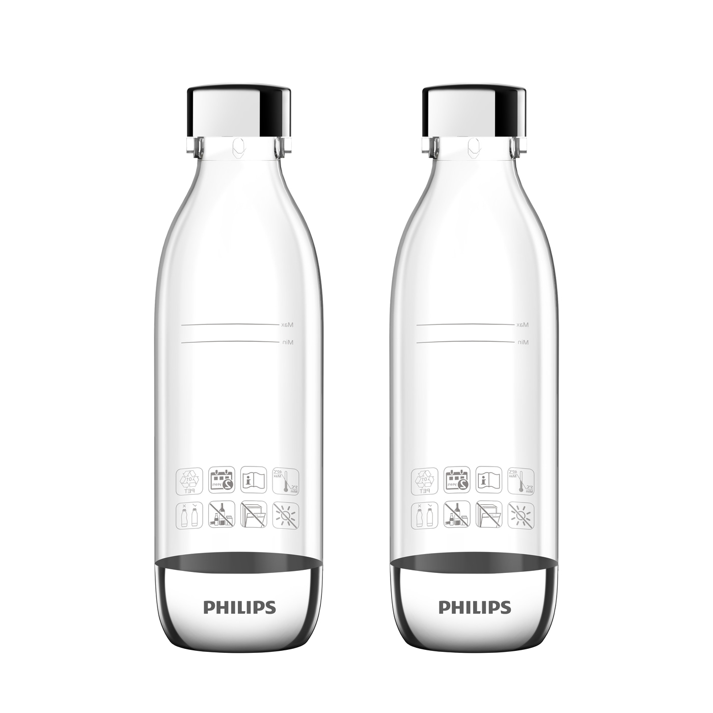2 x PHILIPS Trinkflasche ADD919P2 Flasche für Wassersprudler Ersatzflasche 0.5 L