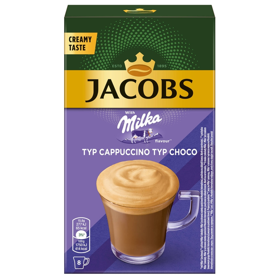 JACOBS Löskaffee Typ Cappuccino Milka* Geschmack 10 x 8 Sticks - 80 Getränke