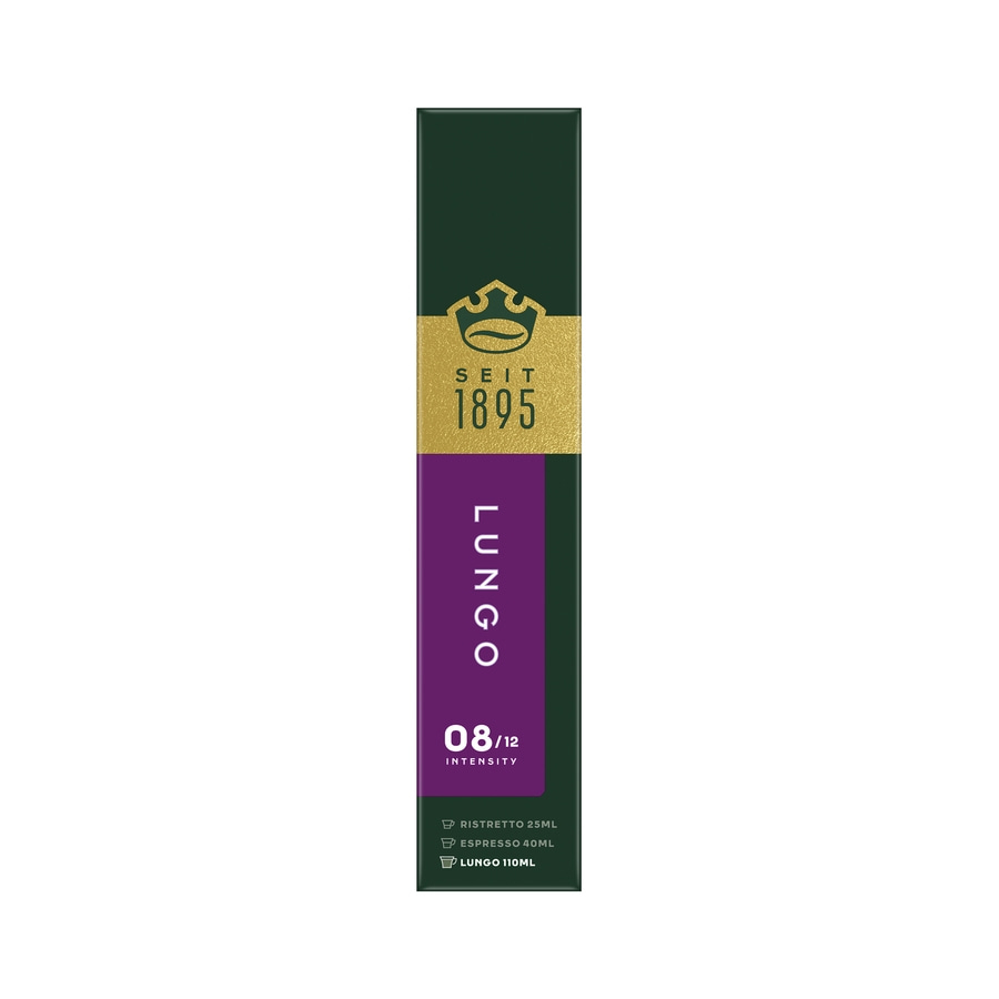 JACOBS Kapseln Lungo 8 Intenso 100 Nespresso®* kompatible Kaffeekapseln 10 x 10