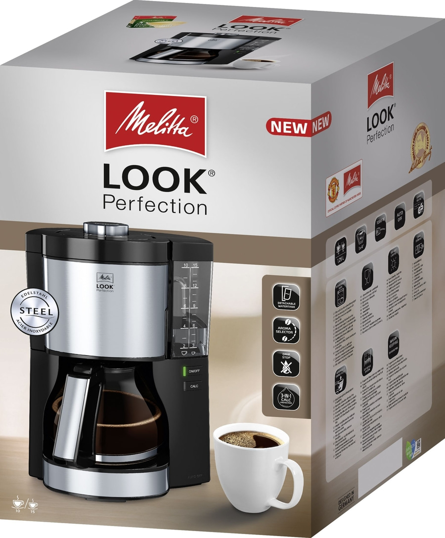 MELITTA Filterkaffeemaschine Look Perfection 1025-06 Warmhaltefunktion Schwarz