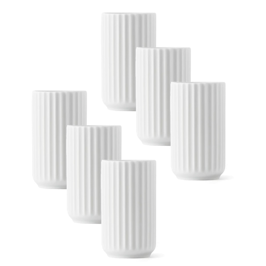6 x LYNGBY Porcelæn Vase 200766 8cm weiß Blumenvase Keramik NEU