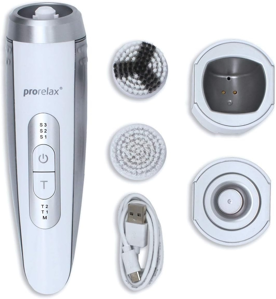 PRORELAX SONIC Ultraschall Gesichtsbürste Gesichtsreiniger weiß/silber NEU