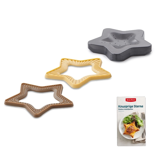 BETTY BOSSI Pastry Star Backformen Sterne Teigtaschen Kunststoff Braun Grau