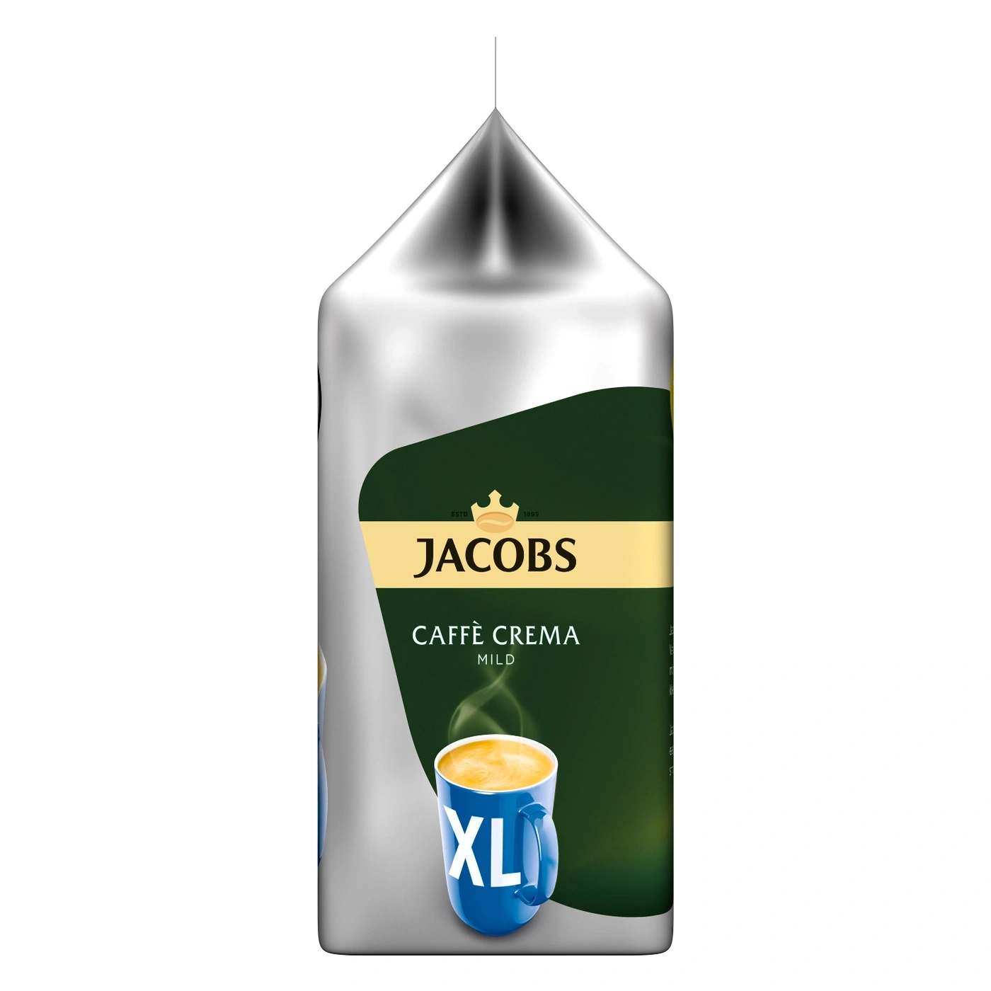Jacobs Caffe Crema Mild XL Kaffeepackung, silberne Verpackung, Kaffeebecher