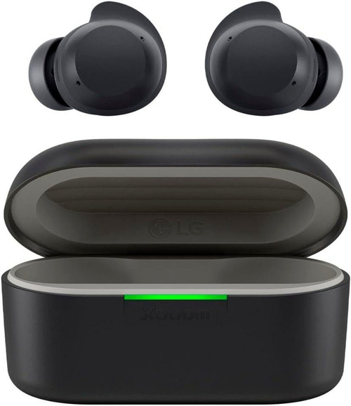 Schwarze LG Tone Free FP5 kabellose Ohrhörer mit Ladecase