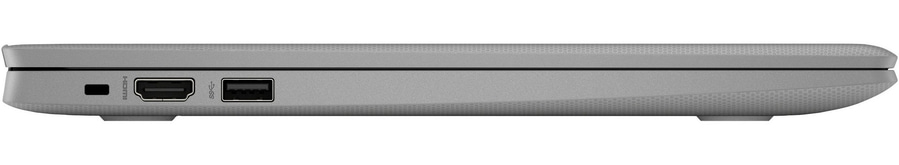 Ein Laptop mit HDMI- und USB-Anschlüssen an der Seite