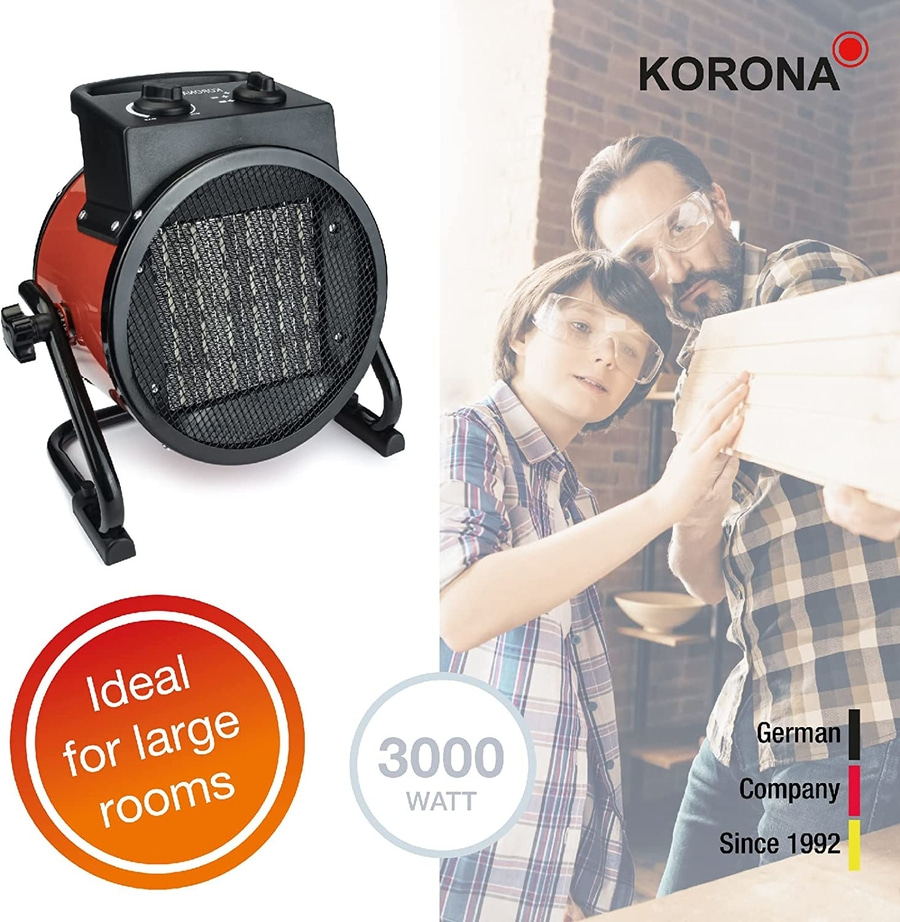 KORONA ELECTRIC Keramik-Heizgebläse 60002 3000W Heiztlüfter Ventilator rot NEU