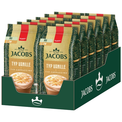 JACOBS Löskaffee TYP VANILLE CAPPUCCINO 12 x 360 g Beutel Vanille-Geschmack