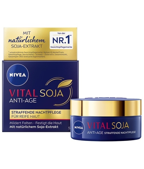 NIVEA Vital Soja Anti-Age straffende Nachtpflege für Reife Haut Anti-Falten 50ml