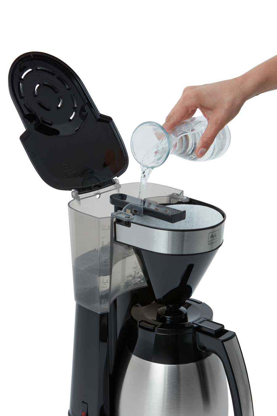 MELITTA Filterkaffeemaschine EasyTop Therm Stahl 1023-10 Schwarz-Edelstahl